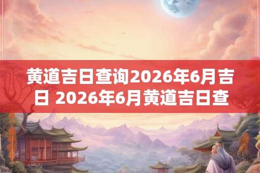 黄道吉日查询2026年6月吉日 2026年6月黄道吉日查询 黄道吉日查询2026年6月吉日 2026年6月黄道吉日查询