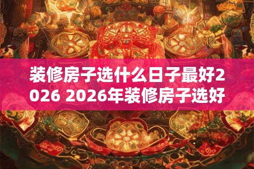装修房子选什么日子最好2026 2026年装修房子选好日子