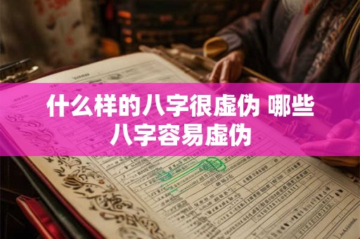 什么样的八字很虚伪 哪些八字容易虚伪