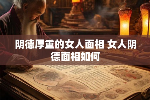 阴德厚重的女人面相 女人阴德面相如何