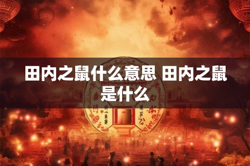 田内之鼠什么意思 田内之鼠是什么