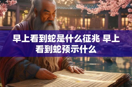 早上看到蛇是什么征兆 早上看到蛇预示什么