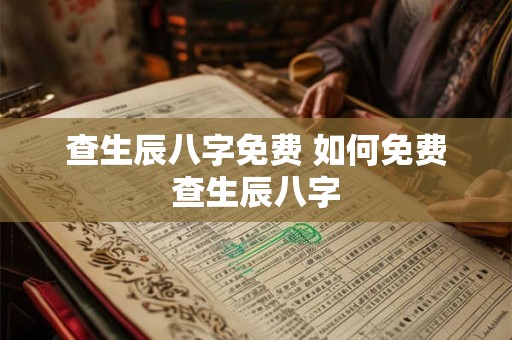 查生辰八字免费 如何免费查生辰八字