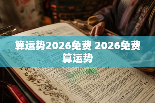 算运势2026免费 2026免费算运势