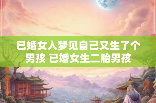 已婚女人梦见自己又生了个男孩 已婚女生二胎男孩