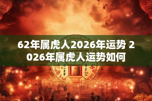 62年属虎人2026年运势 2026年属虎人运势如何