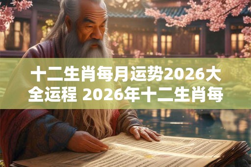 十二生肖每月运势2026大全运程 2026年十二生肖每月运势如何