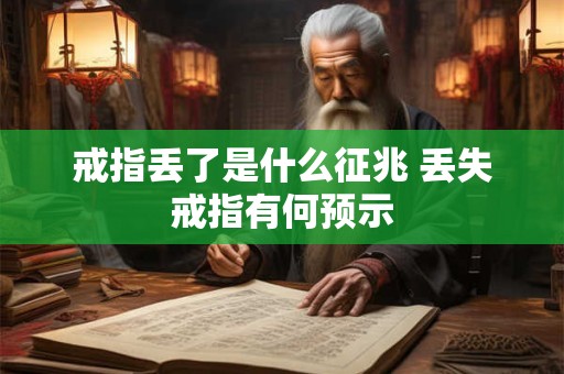 戒指丢了是什么征兆 丢失戒指有何预示