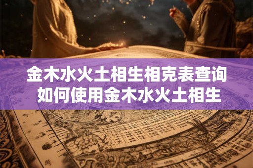 金木水火土相生相克表查询 如何使用金木水火土相生相克表