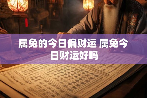 属兔的今日偏财运 属兔今日财运好吗