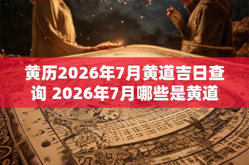 黄历2026年7月黄道吉日查询 2026年7月哪些是黄道吉日