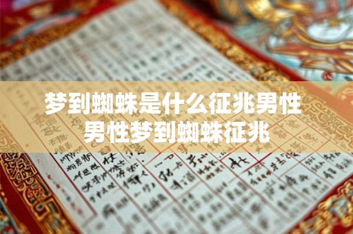 梦到蜘蛛是什么征兆男性 男性梦到蜘蛛征兆 梦到蜘蛛是什么征兆男性 男性梦到蜘蛛征兆