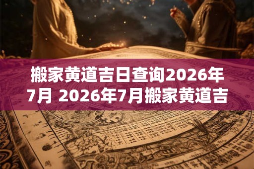 搬家黄道吉日查询2026年7月 2026年7月搬家黄道吉日是什么