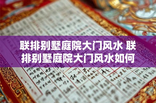联排别墅庭院大门风水 联排别墅庭院大门风水如何