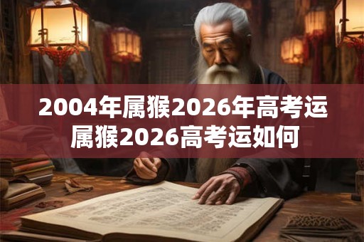 2004年属猴2026年高考运 属猴2026高考运如何