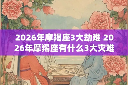 2026年摩羯座3大劫难 2026年摩羯座有什么3大灾难