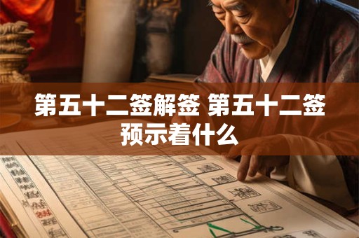 第五十二签解签 第五十二签预示着什么 第五十二签解签 第五十二签预示着什么