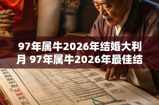 97年属牛2026年结婚大利月 97年属牛2026年最佳结婚月是哪个 97年属牛2026年结婚大利月 97年属牛2026年最佳结婚月是哪个