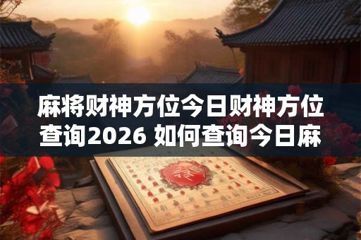 麻将财神方位今日财神方位查询2026 如何查询今日麻将财神方位