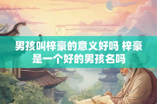 男孩叫梓豪的意义好吗 梓豪是一个好的男孩名吗