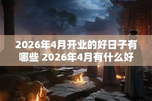 2026年4月开业的好日子有哪些 2026年4月有什么好日子开业 2026年4月开业的好日子有哪些 2026年4月有什么好日子开业
