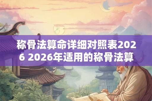 称骨法算命详细对照表2026 2026年适用的称骨法算命是什么 称骨法算命详细对照表2026 2026年适用的称骨法算命是什么