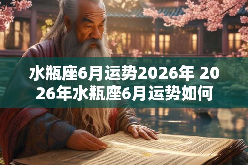 水瓶座6月运势2026年 2026年水瓶座6月运势如何 水瓶座6月运势2026年 2026年水瓶座6月运势如何