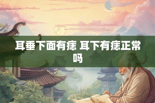 耳垂下面有痣 耳下有痣正常吗