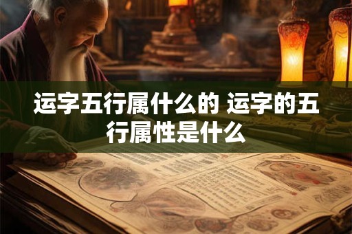 运字五行属什么的 运字的五行属性是什么