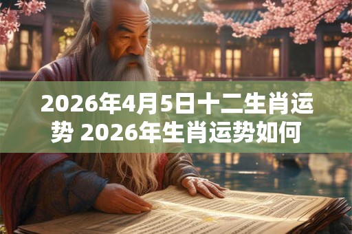 2026年4月5日十二生肖运势 2026年生肖运势如何