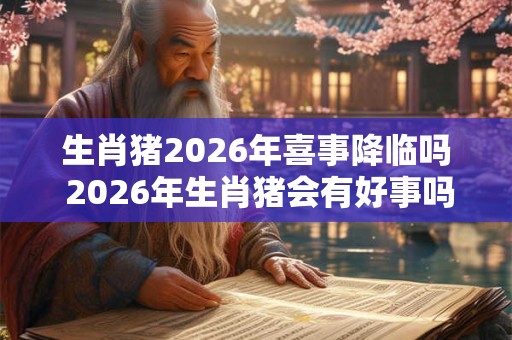 生肖猪2026年喜事降临吗 2026年生肖猪会有好事吗