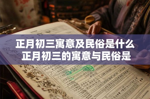 正月初三寓意及民俗是什么 正月初三的寓意与民俗是什么
