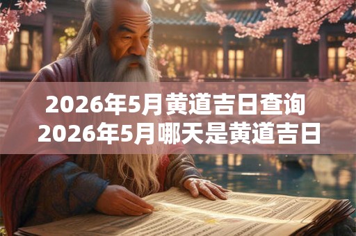 2026年5月黄道吉日查询 2026年5月哪天是黄道吉日