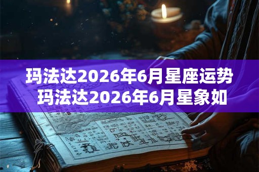 玛法达2026年6月星座运势 玛法达2026年6月星象如何