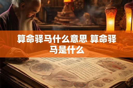算命驿马什么意思 算命驿马是什么 算命驿马什么意思 算命驿马是什么