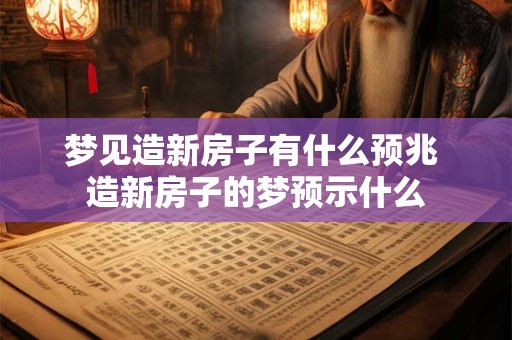 梦见造新房子有什么预兆 造新房子的梦预示什么