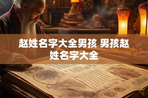 赵姓名字大全男孩 男孩赵姓名字大全
