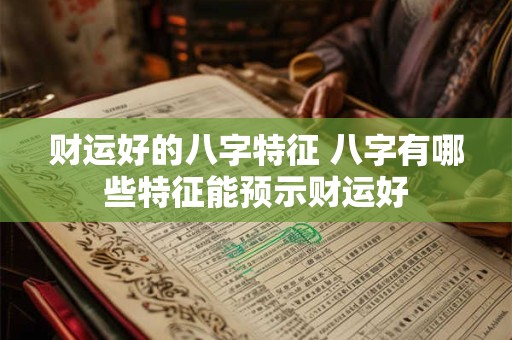 财运好的八字特征 八字有哪些特征能预示财运好