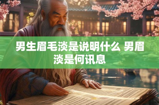 男生眉毛淡是说明什么 男眉淡是何讯息