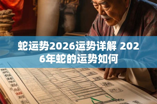 蛇运势2026运势详解 2026年蛇的运势如何