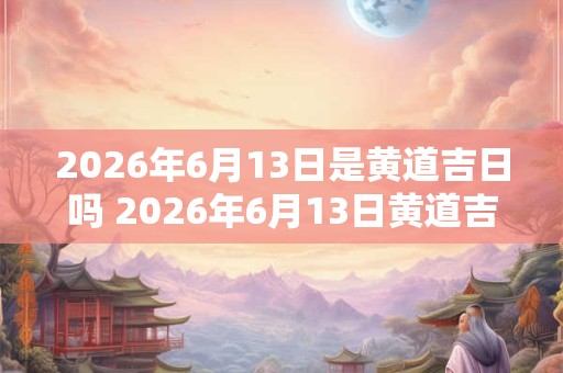 2026年6月13日是黄道吉日吗 2026年6月13日黄道吉日吗