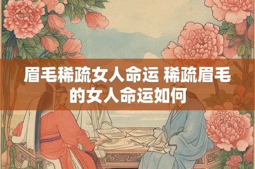 眉毛稀疏女人命运 稀疏眉毛的女人命运如何