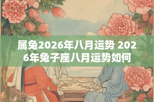 属兔2026年八月运势 2026年兔子座八月运势如何