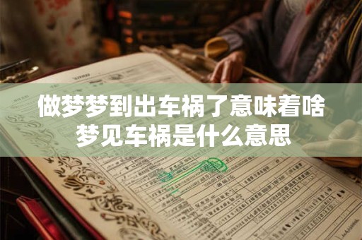 做梦梦到出车祸了意味着啥 梦见车祸是什么意思