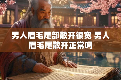 男人眉毛尾部散开很宽 男人眉毛尾散开正常吗 男人眉毛尾部散开很宽 男人眉毛尾散开正常吗