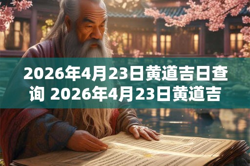 2026年4月23日黄道吉日查询 2026年4月23日黄道吉日吗