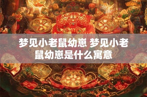 梦见小老鼠幼崽 梦见小老鼠幼崽是什么寓意 梦见小老鼠幼崽 梦见小老鼠幼崽是什么寓意