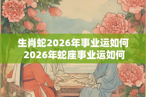 生肖蛇2026年事业运如何 2026年蛇座事业运如何