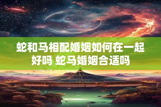 蛇和马相配婚姻如何在一起好吗 蛇马婚姻合适吗