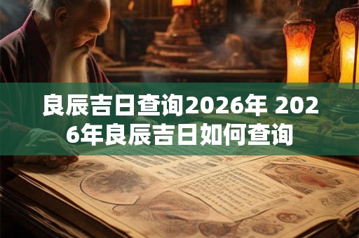 良辰吉日查询2026年 2026年良辰吉日如何查询